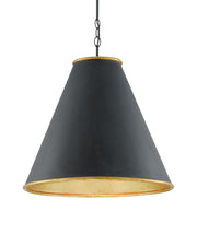 Pierrepont Large Pendant in Antique Black / Contemporary Gold Leaf / Gold