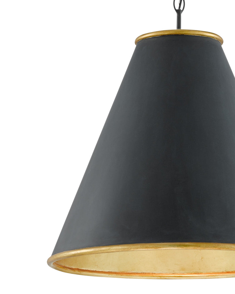 Pierrepont Large Pendant in Antique Black / Contemporary Gold Leaf / Gold