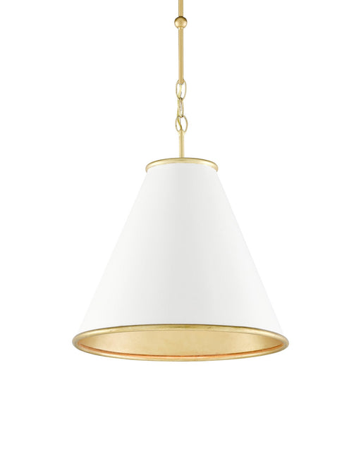 Pierrepont Small Pendant in Gesso White / Contemporary Gold Leaf / Gold