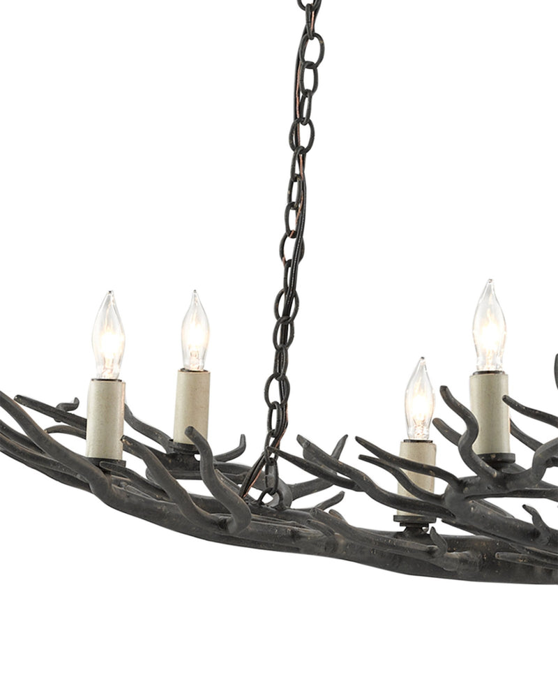Rainforest 9-Light Small Chandelier in Rustic Bronze