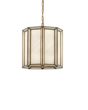 Daze Medium Pendant in White / Antique Brass