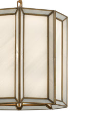 Daze Medium Pendant in White / Antique Brass