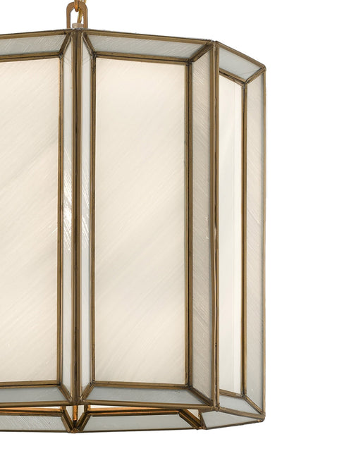 Daze Medium Pendant in White / Antique Brass