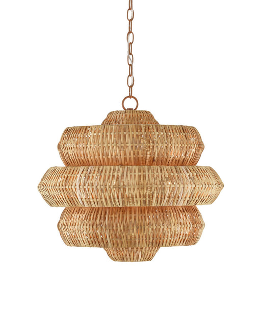 Antibes 3-Light Small Tiered Pendant in Natural / Khaki