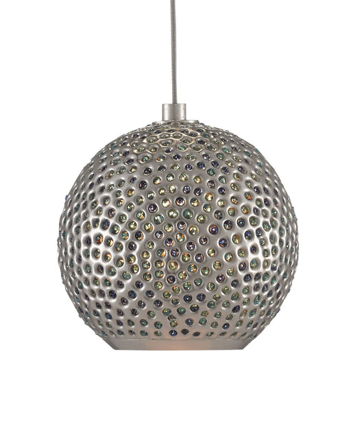 Giro 7-Light Round Multi-Drop Pendant in Blue / Nickel / Silver