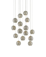 Giro 15-Light Round Multi-Drop Pendant in Blue / Nickel / Silver