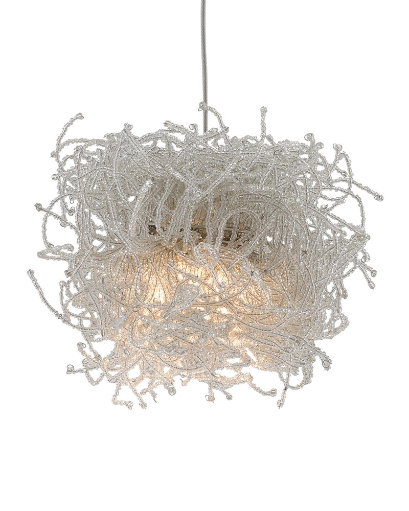 Birds Nest 15-Light Linear Multi-Drop Pendant in Clear / Silver