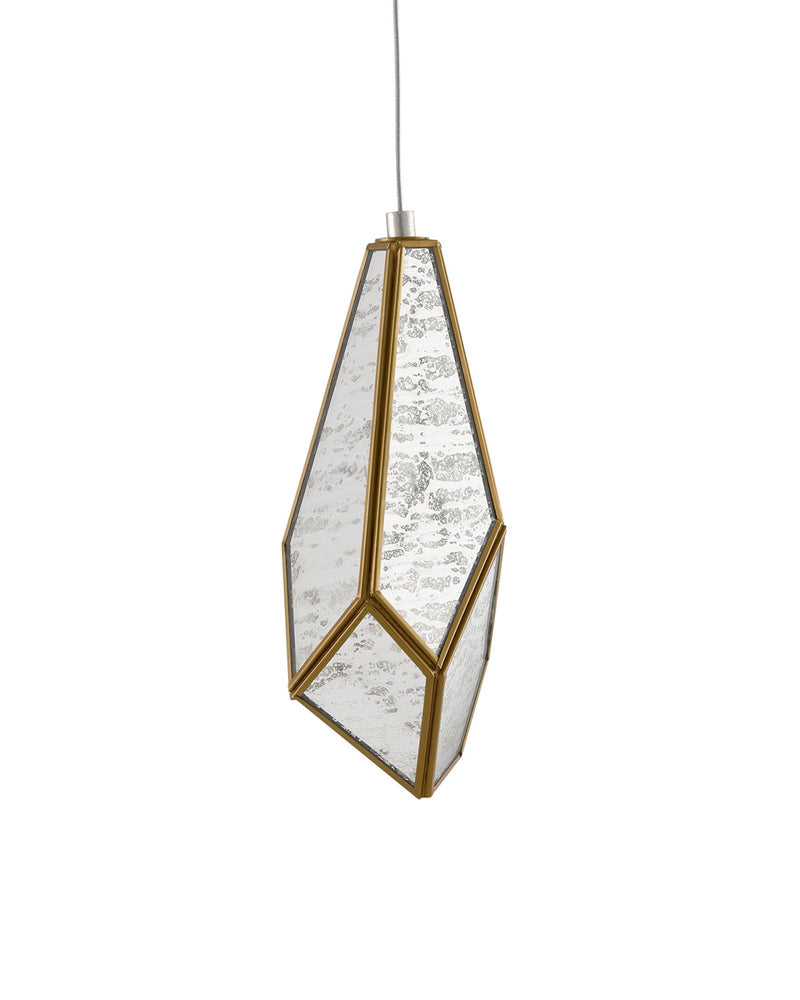 Glace Mirror Mini Pendant in Raj Mirror / Antique Brass / Silver