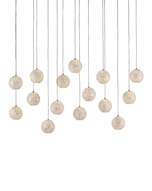 Finhorn 15-Light Linear Multi-Drop Pendant in Natural / Silver