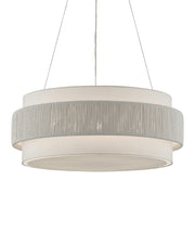 Rousham 6-Light Drum Pendant in Off-White / Sugar White