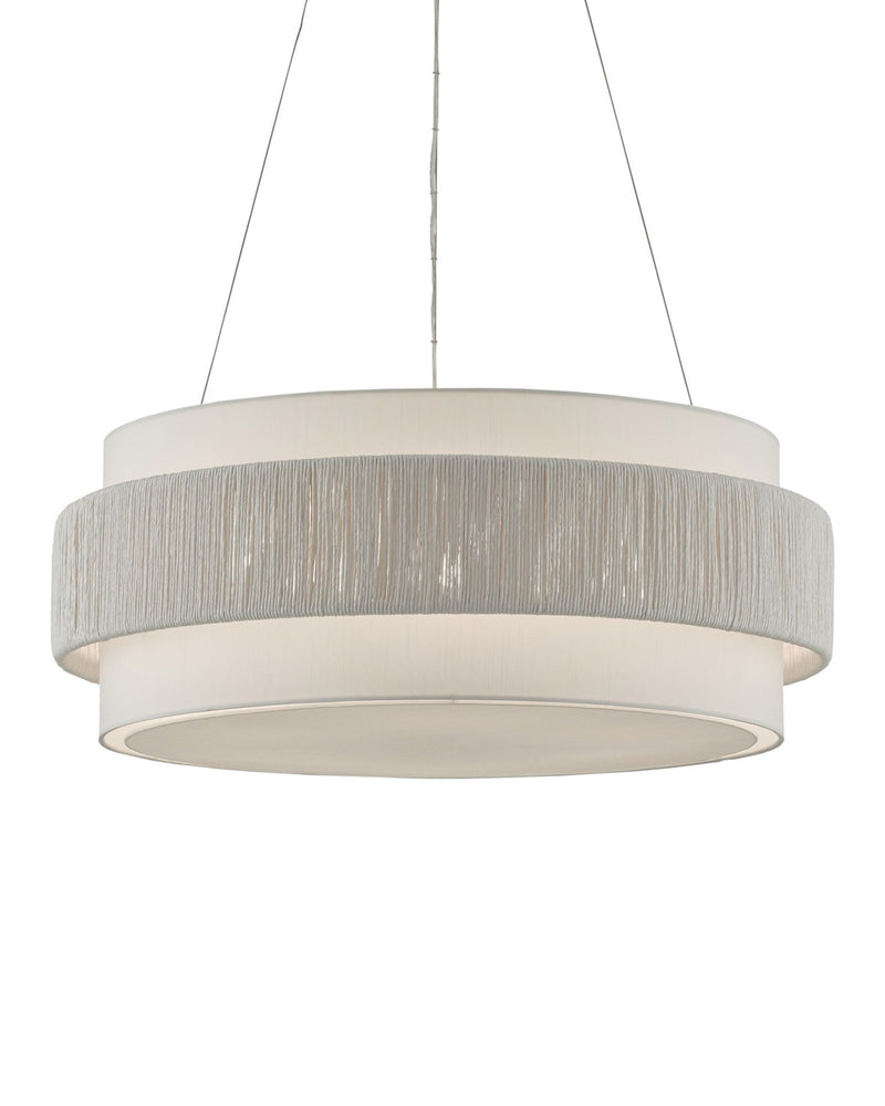 Rousham 6-Light Drum Pendant in Off-White / Sugar White