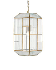 Bardolph Lantern in Clear / Antique Brass