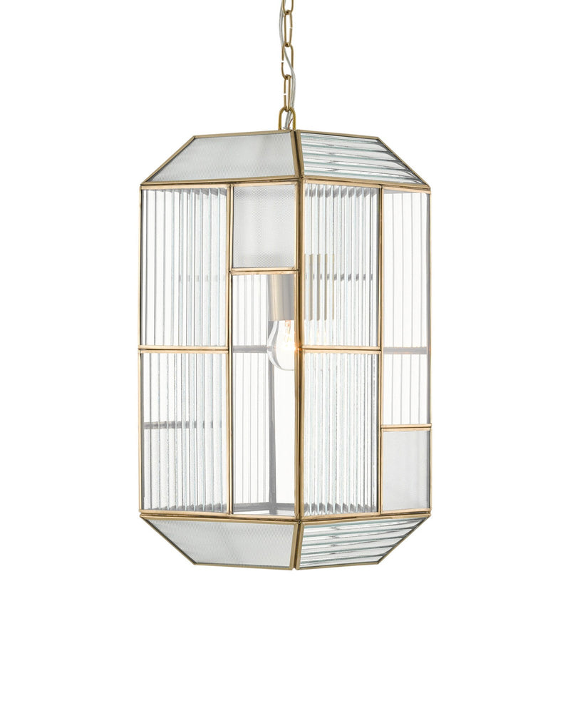 Bardolph Lantern in Clear / Antique Brass