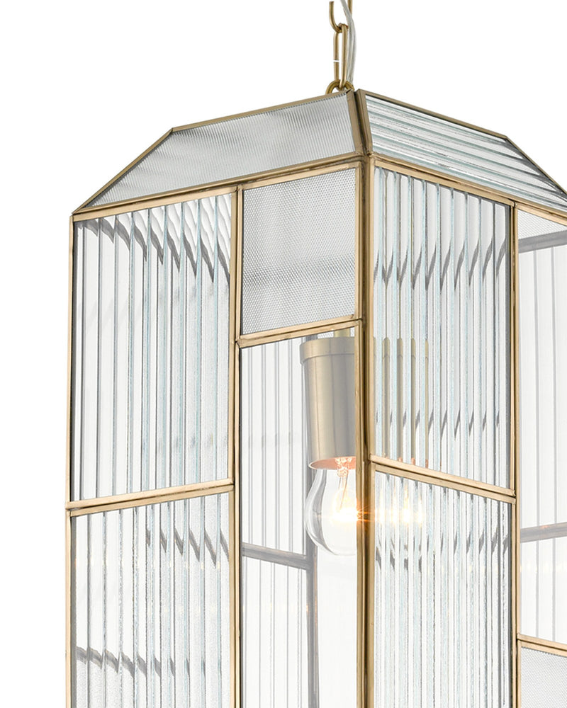Bardolph Lantern in Clear / Antique Brass