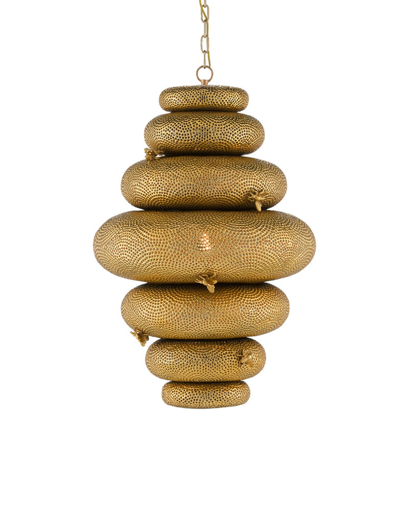 Bee My Honey Pendant in Antique Brass