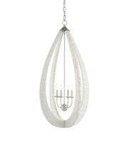 Arietta 4-Light Teardrop Pendant in Mother of Pearl / Contemporary Silver Leaf