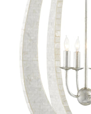Arietta 4-Light Teardrop Pendant in Mother of Pearl / Contemporary Silver Leaf