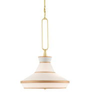 Perth 2-Light Pendant in Gold Leaf / Off-White
