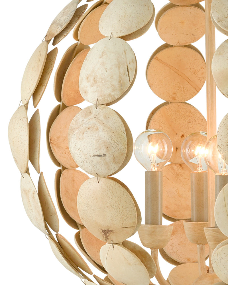 Tartufo 4-Light Globe Pendant in Natural / Coco Cream