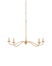 Saxon 5-Light Small Chandelier in Natural / Saddle Tan
