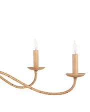 Saxon 5-Light Small Chandelier in Natural / Saddle Tan