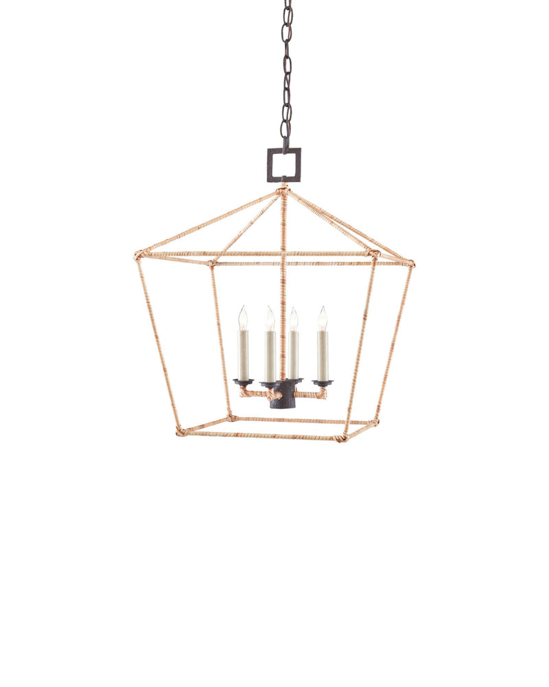 Denison Medium Lantern in Natural / Molé Black