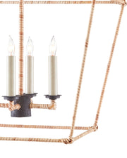 Denison Medium Lantern in Natural / Molé Black