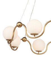 Equilibrium 8-Light Chandelier in Antique Brass / White