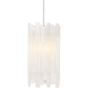 Escenia 15-Light Round Multi-Drop Pendant in Frosted White / Silver