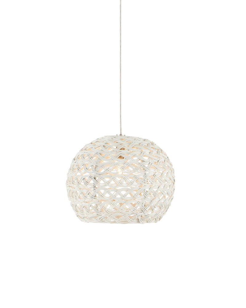 Piero 1-Light Round Multi-Drop Pendant in Sugar White / Silver
