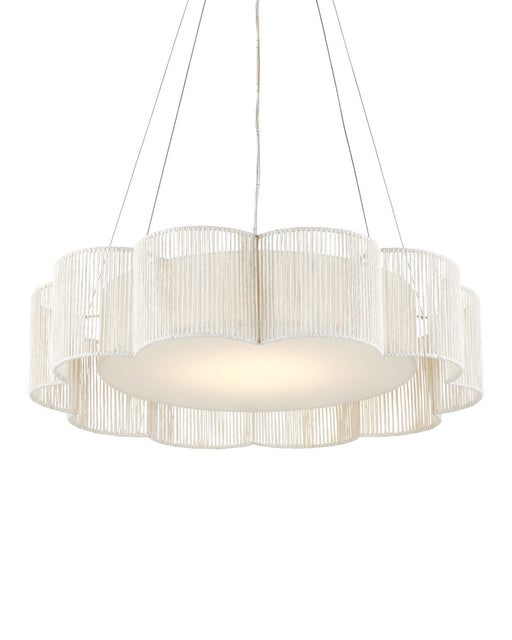 Ancroft LED Drum Pendant in White / Contemporary Silver Leaf