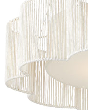 Ancroft LED Drum Pendant in White / Contemporary Silver Leaf