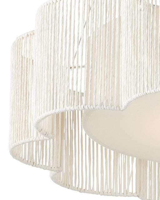 Ancroft LED Drum Pendant in White / Contemporary Silver Leaf