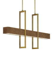Tonbridge 3-Light Linear Chandelier in Chestnut / Brass