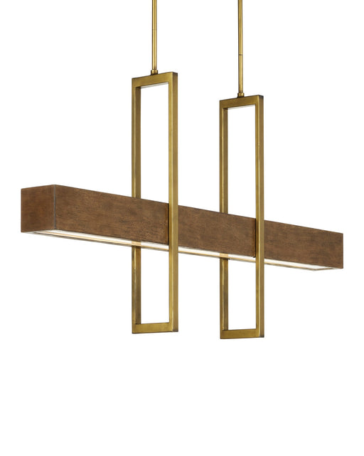 Tonbridge 3-Light Linear Chandelier in Chestnut / Brass