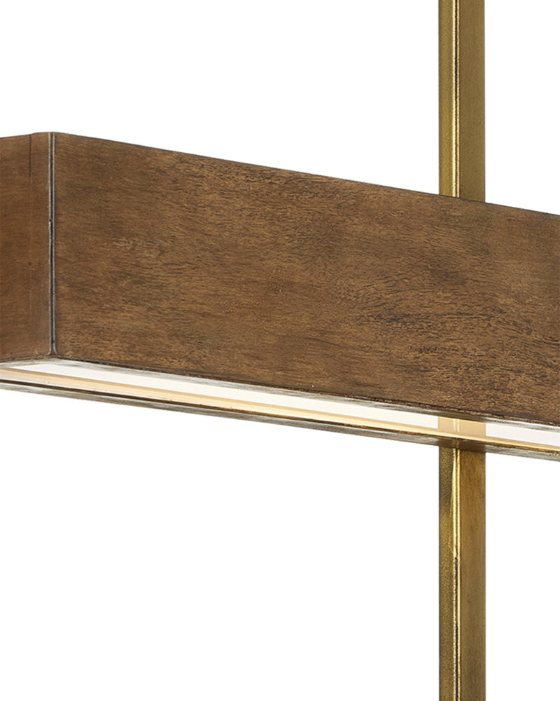 Tonbridge 3-Light Linear Chandelier in Chestnut / Brass
