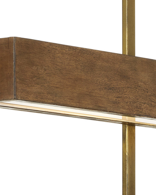 Tonbridge 3-Light Linear Chandelier in Chestnut / Brass