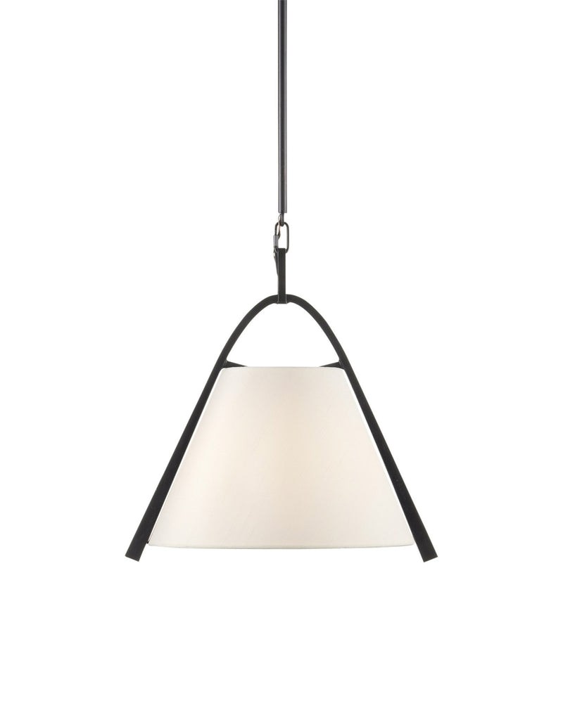 Frey Pendant in Satin Black / Off-White