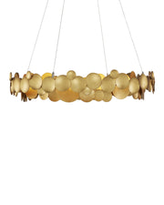 Lavengro Round Pendant in Contemporary Gold Leaf