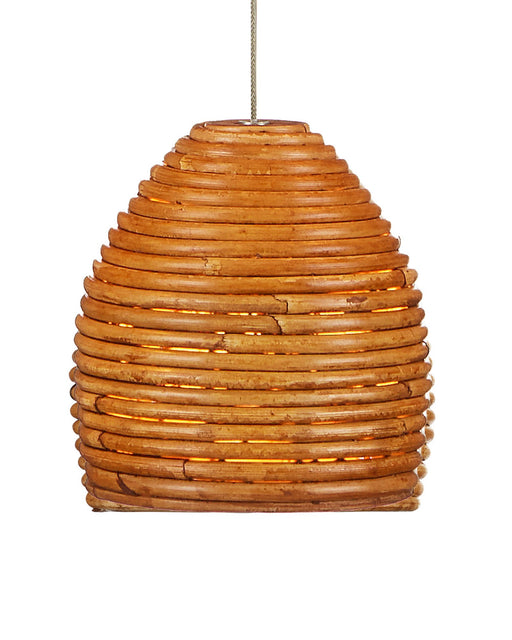 Beehive 7-Light Round Multi-Drop Pendant in Natural / Silver