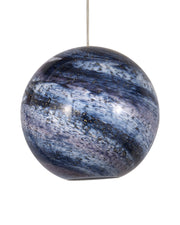 Palatino 1-Light Round Multi-Drop Pendant in Blue & White Shimmer / Silver