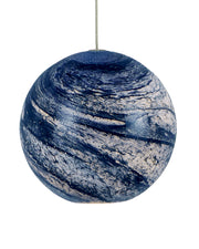 Palatino 7-Light Round Multi-Drop Pendant in Blue & White Shimmer / Silver