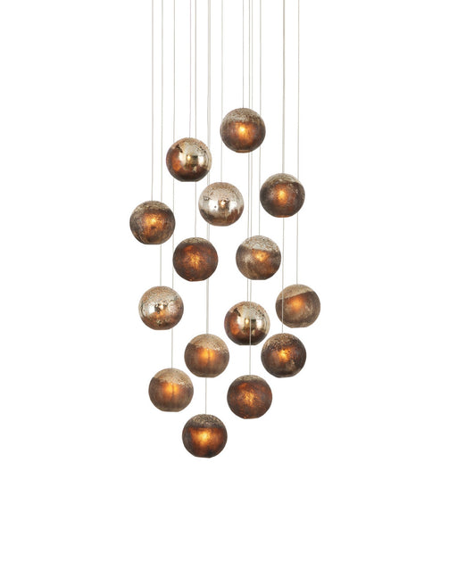 Pathos 15-Light Round Multi-Drop Pendant in Charcoal / Antique Silver / Antique Gold / Silver