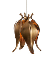 Iota 3-Light Round Multi-Drop Pendant in Antique Brass / Silver