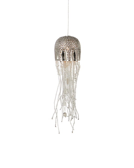 Medusa 15-Light Linear Multi-Drop Pendant in Nickel / Clear / Silver