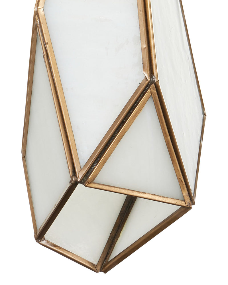 Glace Mini Pendant in White / Antique Brass / Silver