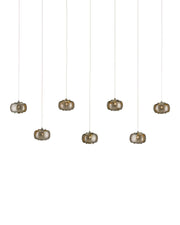 Pepper 7-Light Linear Multi-Drop Pendant in Nickel / Silver