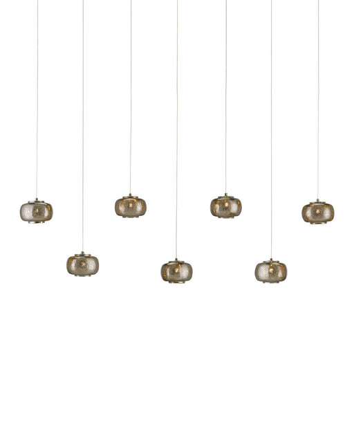 Pepper 7-Light Linear Multi-Drop Pendant in Nickel / Silver