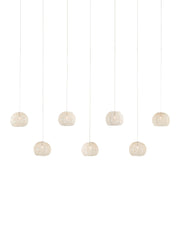 Piero 7-Light Linear Multi-Drop Pendant in Sugar White / Silver