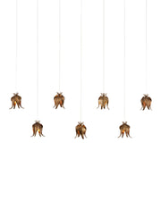Iota 7-Light Linear Multi-Drop Pendant in Antique Brass / Silver